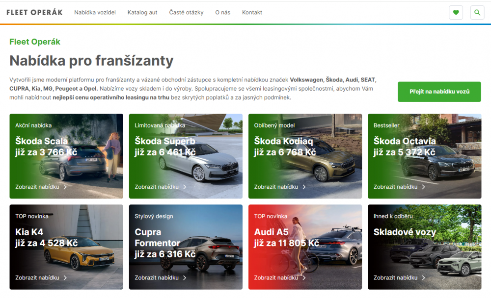 Exkluzivní nabídka pro franšízanty a obchodní zástupce